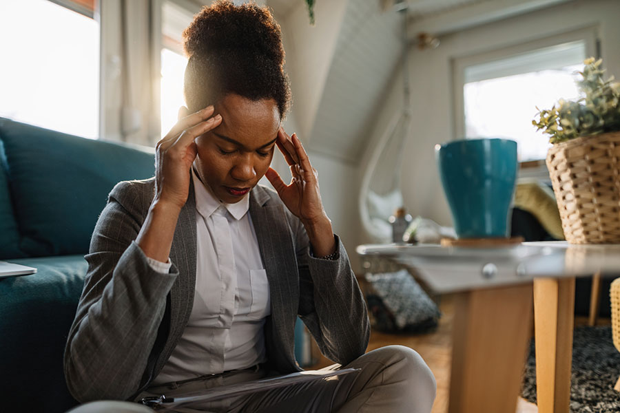 African woman professional stress management